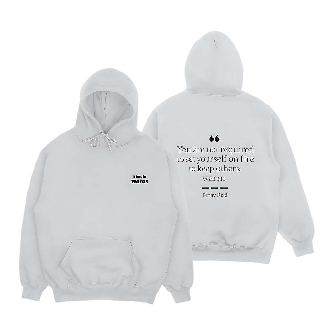 Cozy Hoodie - Featuring a hug in words